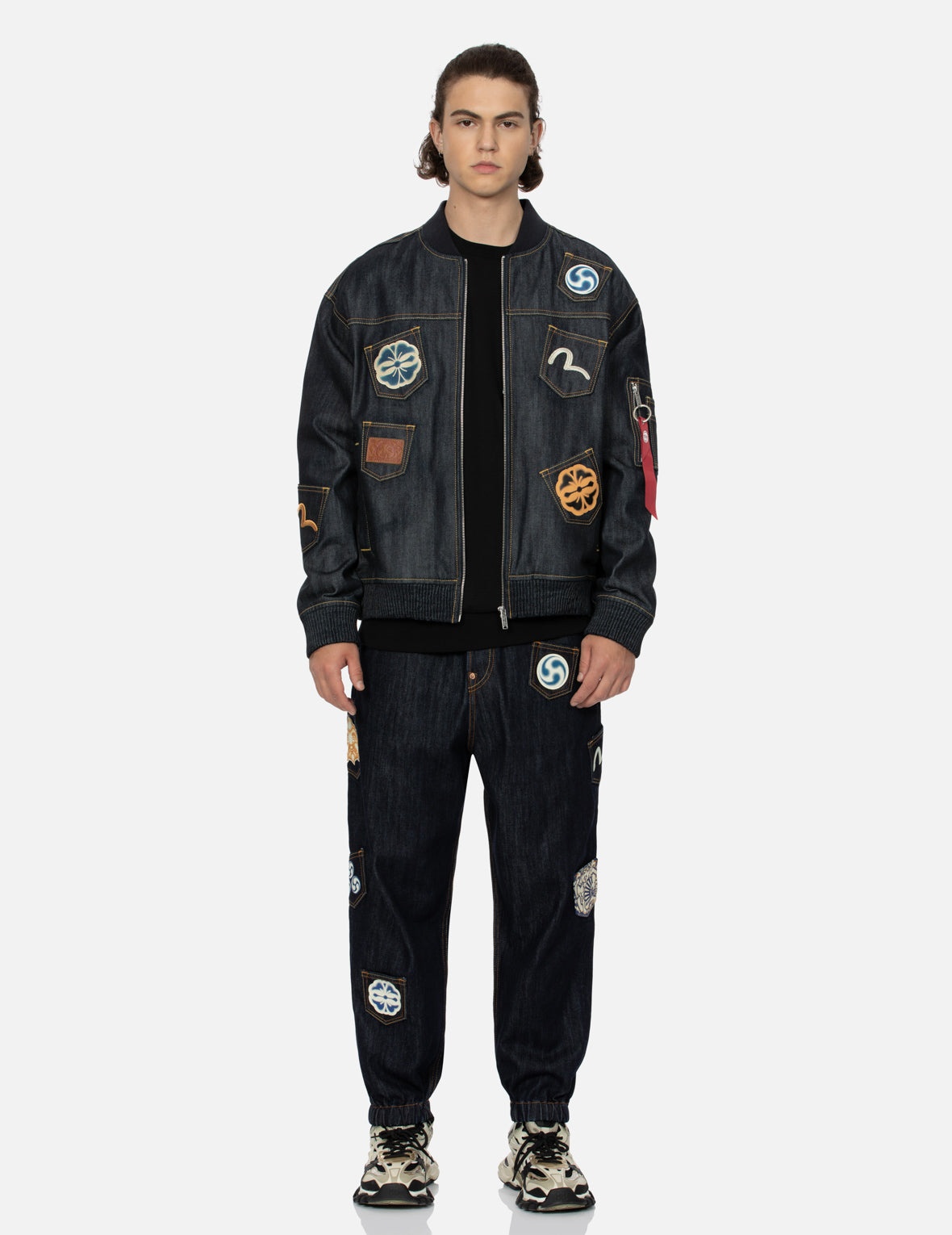 MULTI-LOGO AND MULTI-POCKET RELAX FIT DENIM JACKET - 5