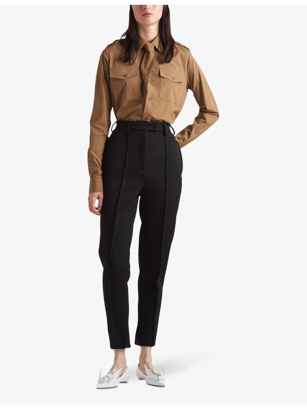 High-rise slim-fit stretch-woven trousers - 2