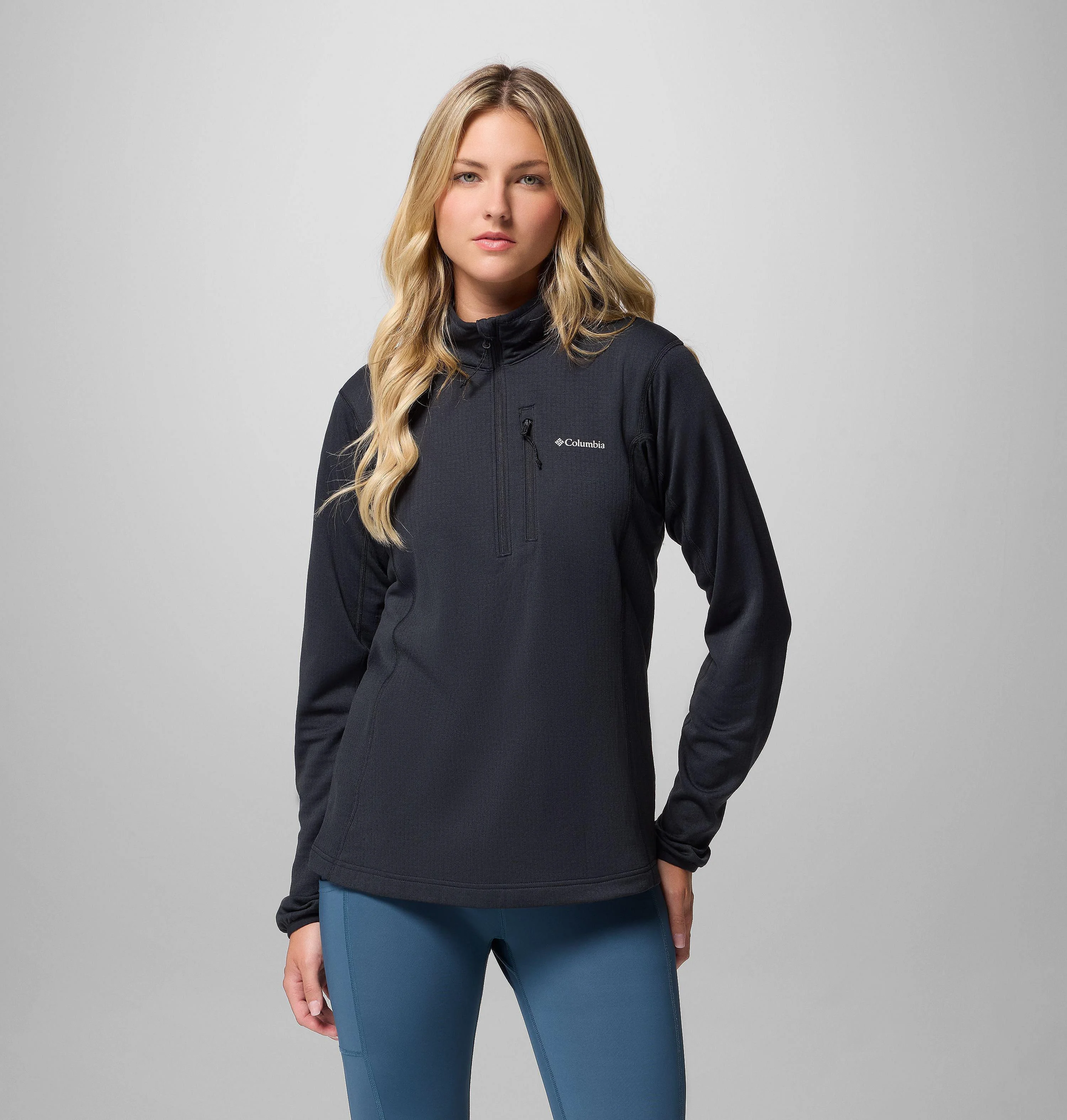 Women's Essential Hike Grid Fleece Half Zip Jacket - 1