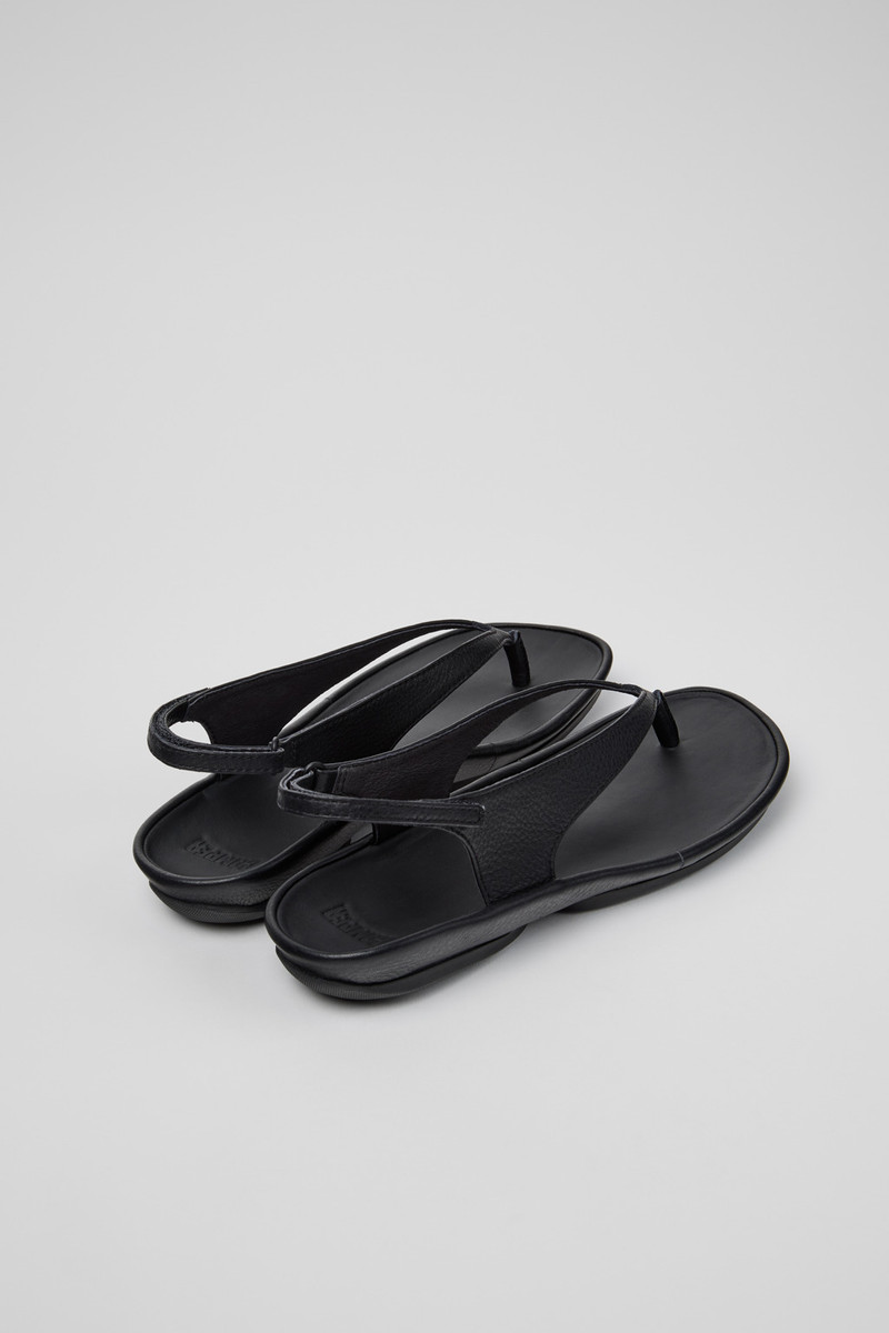 CAMPERLAB Black Leather Sandals for Women. outlook