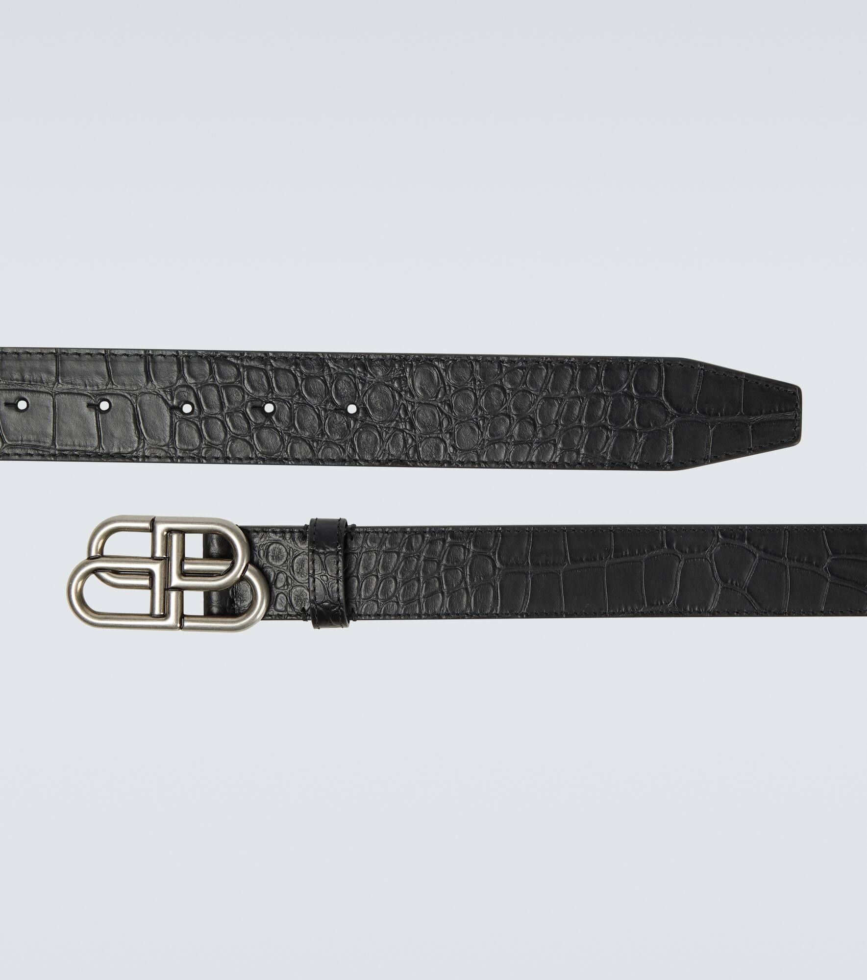 BB Large croc-effect leather belt - 4