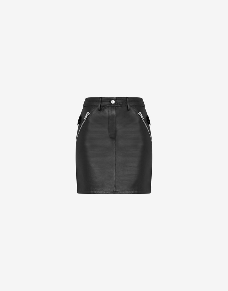 BIKER DETAILS NAPPA LEATHER MINISKIRT 1