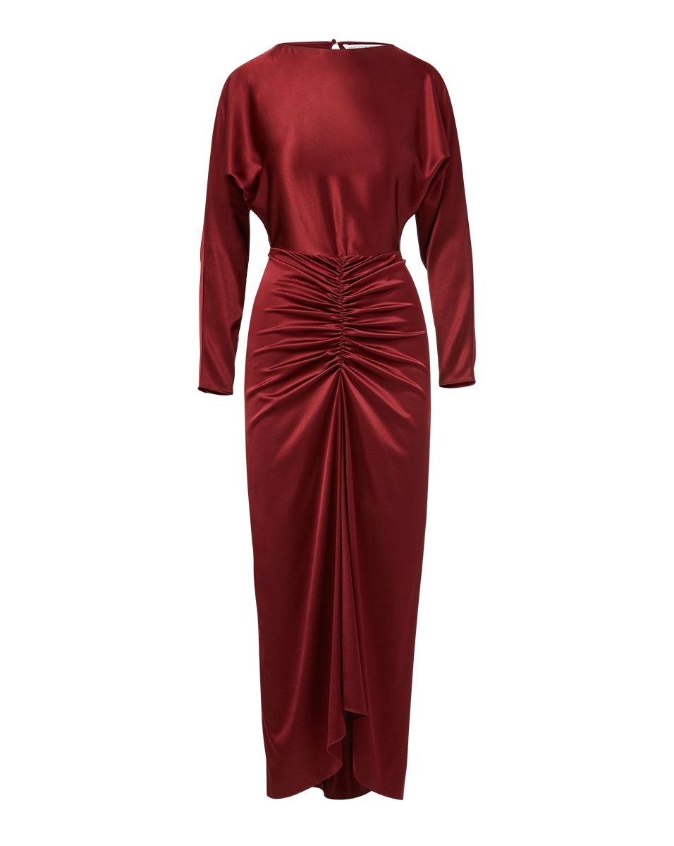 SABRI STRETCH-SILK CHARMEUSE DRESS - 1
