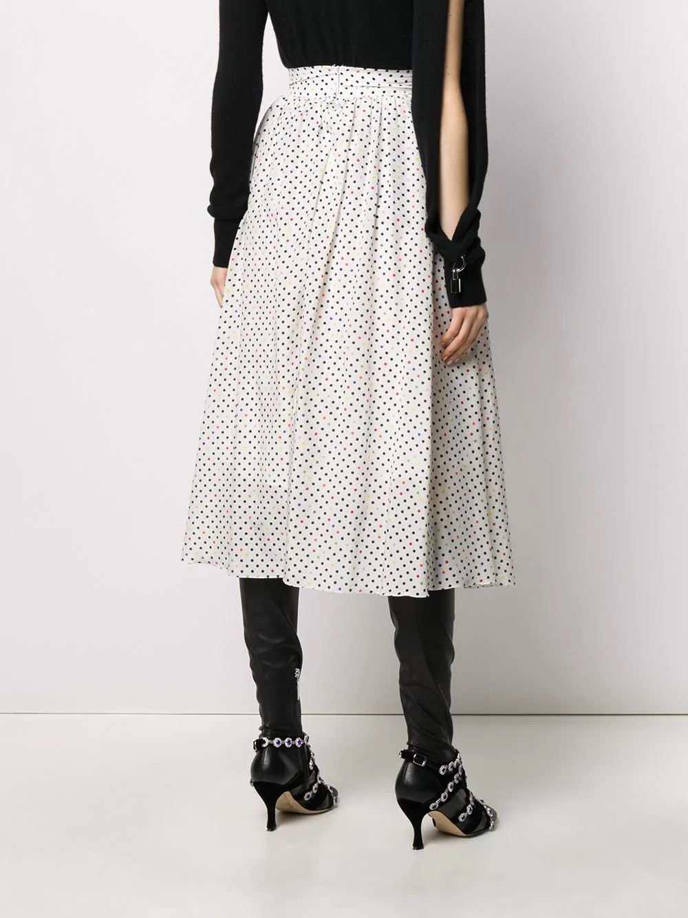 polka dot print pleated skirt - 4