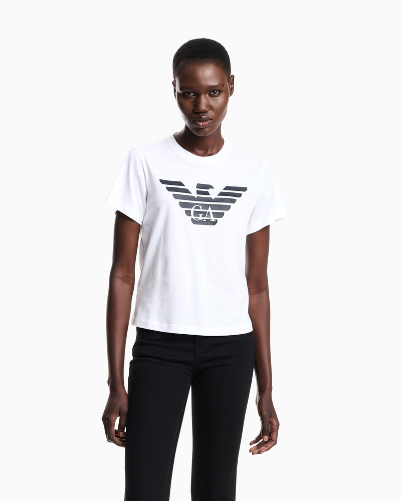 EMPORIO ARMANI ASV organic-jersey T-shirt with logo print outlook