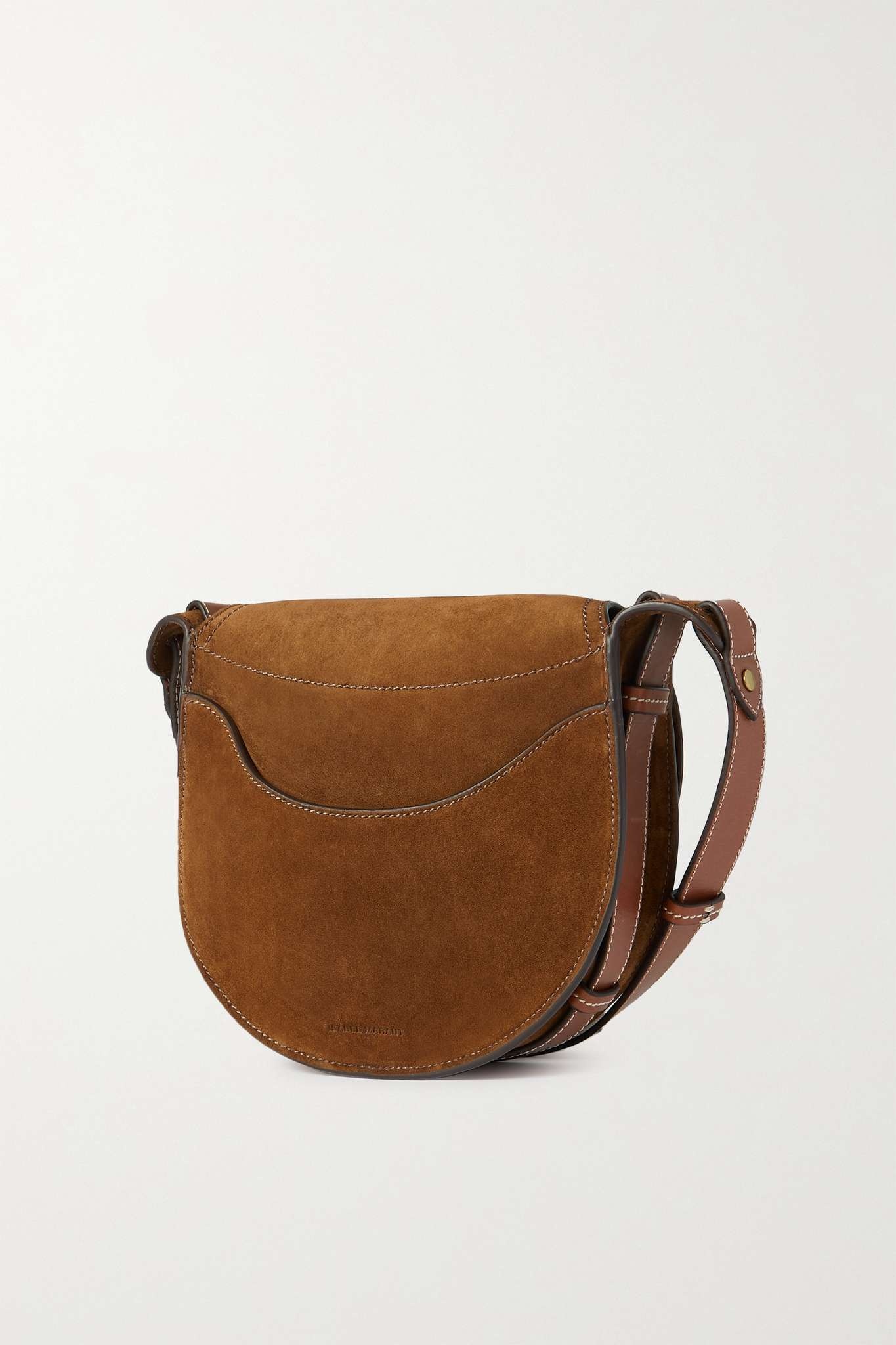 Botsy leather-trimmed suede shoulder bag - 3