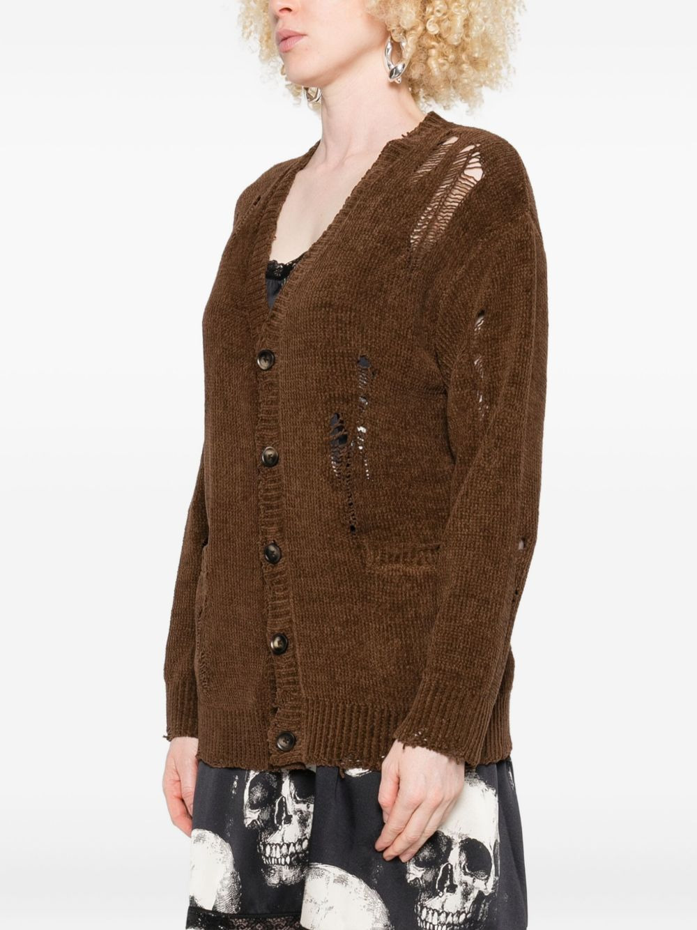 Boyfriend distressed button-down cardigan - 3