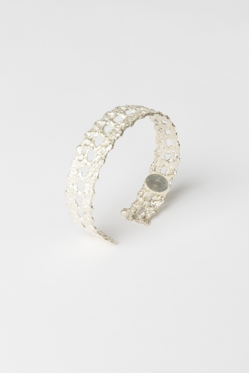 Abstract Lace Bangle Sterling Silver 3