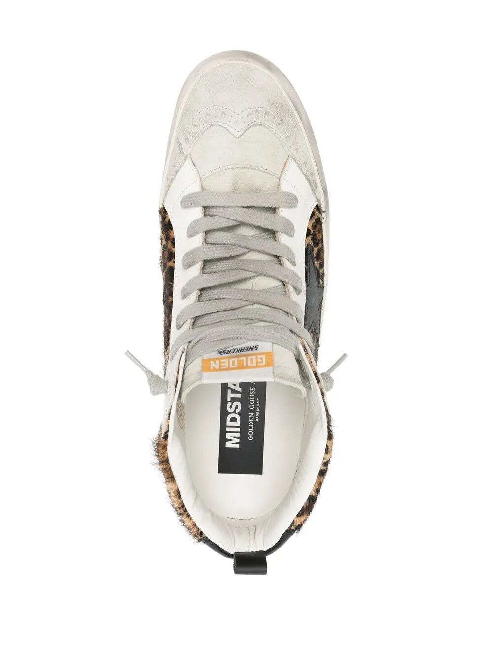 Golden Goose Women "Mid Star" Horsy Upper Suede Toe And Spur Leather Star And Heel Laminated Wave - 4
