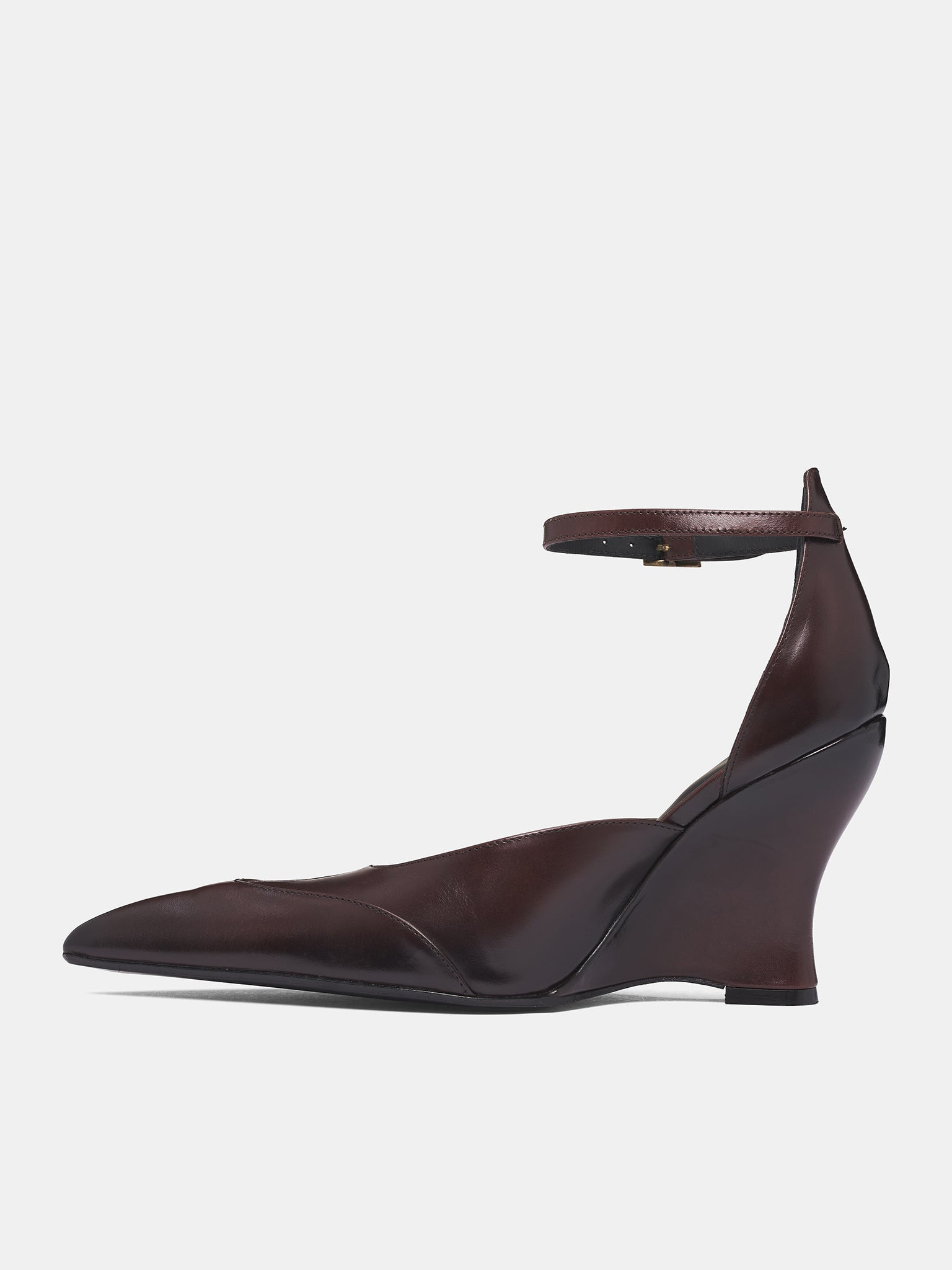 Brown Sabaton Leather Wedge Mules - 3
