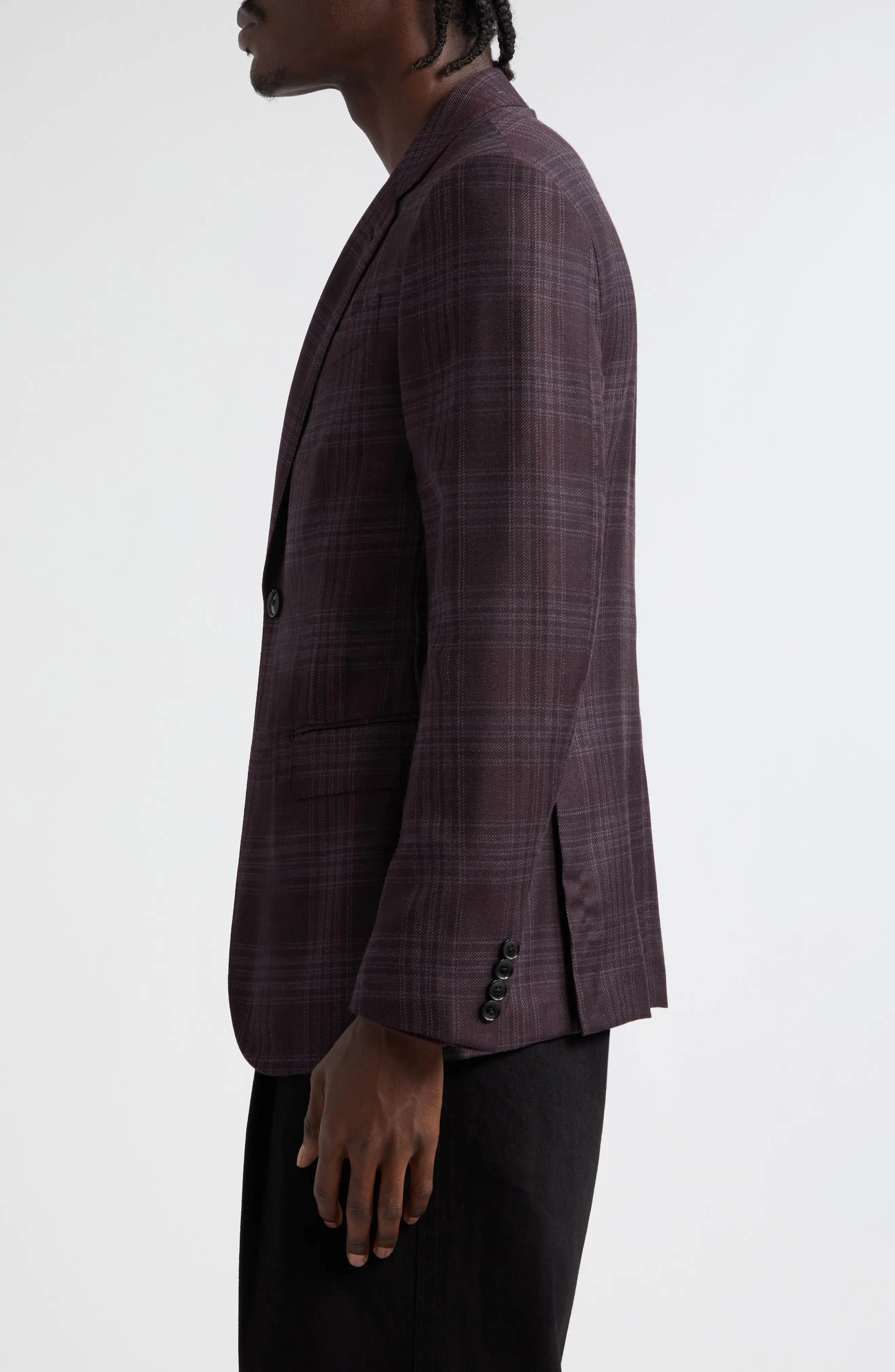 Plaid Achillfarm Wool & Silk Sport Coat - 3