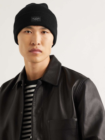 rag & bone Addison Logo-Appliquéd Ribbed Wool-Blend Beanie outlook