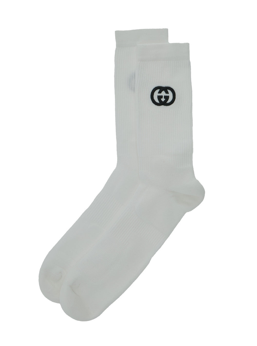 Gucci Men White Gg Logo Socks In Cotton Man - 2