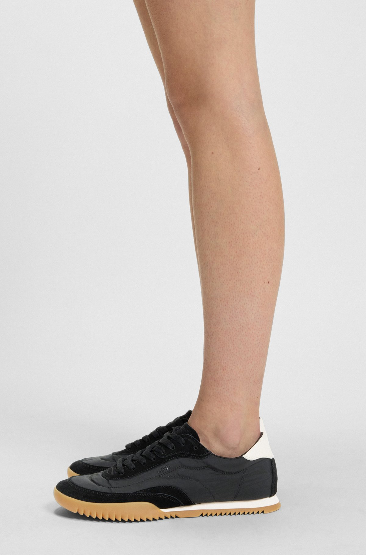 LOW-TOP TRAINERS IN FABRIC AND SUEDE - 4