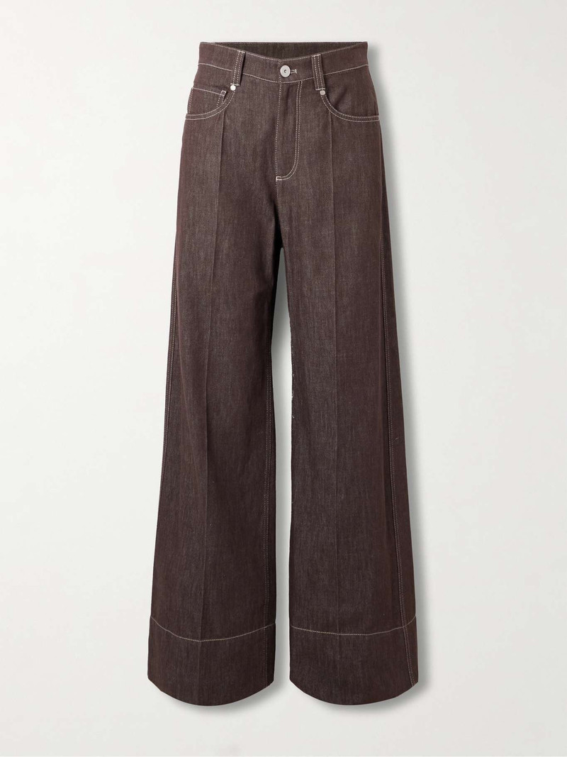 High-rise wide-leg jeans Brown - 1