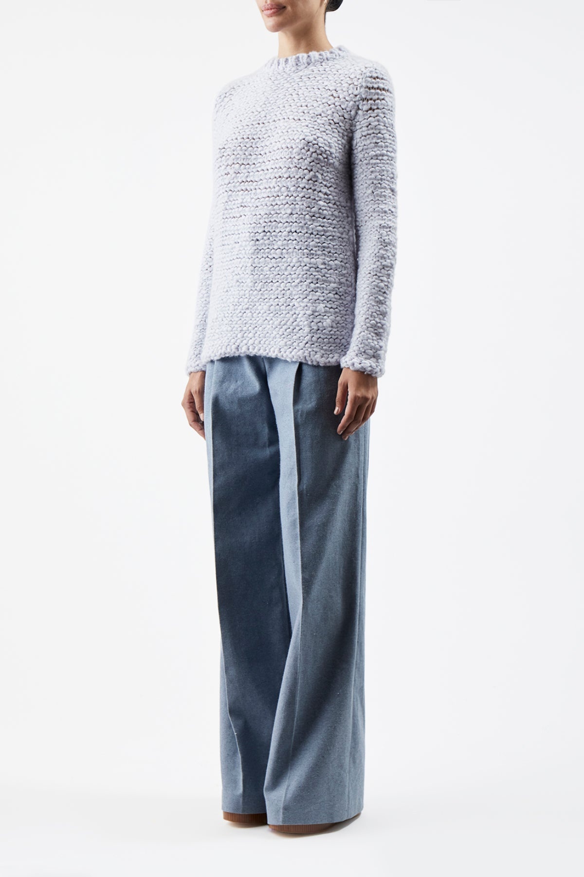 Larenzo Sweater in Halogen Blue Welfat Cashmere - 3