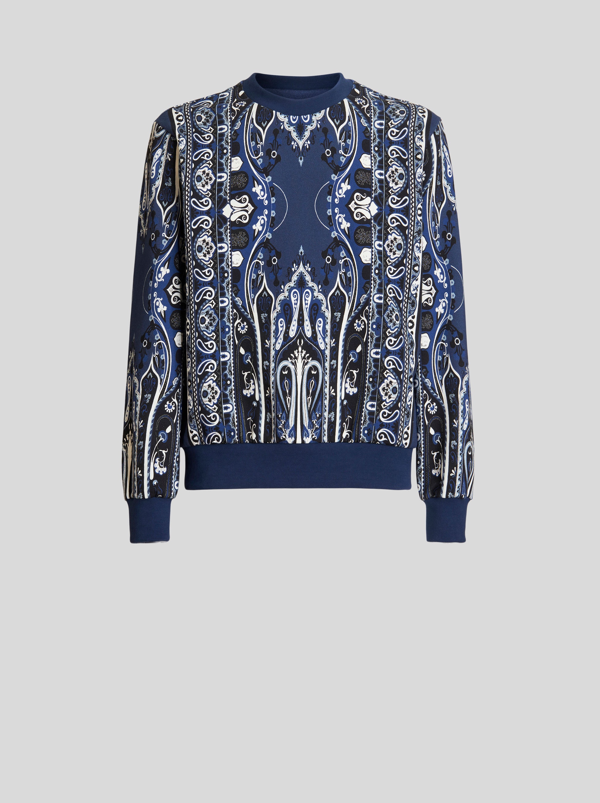 ROUND NECK SWEATSHIRT WITH PLACED PRINT - 1