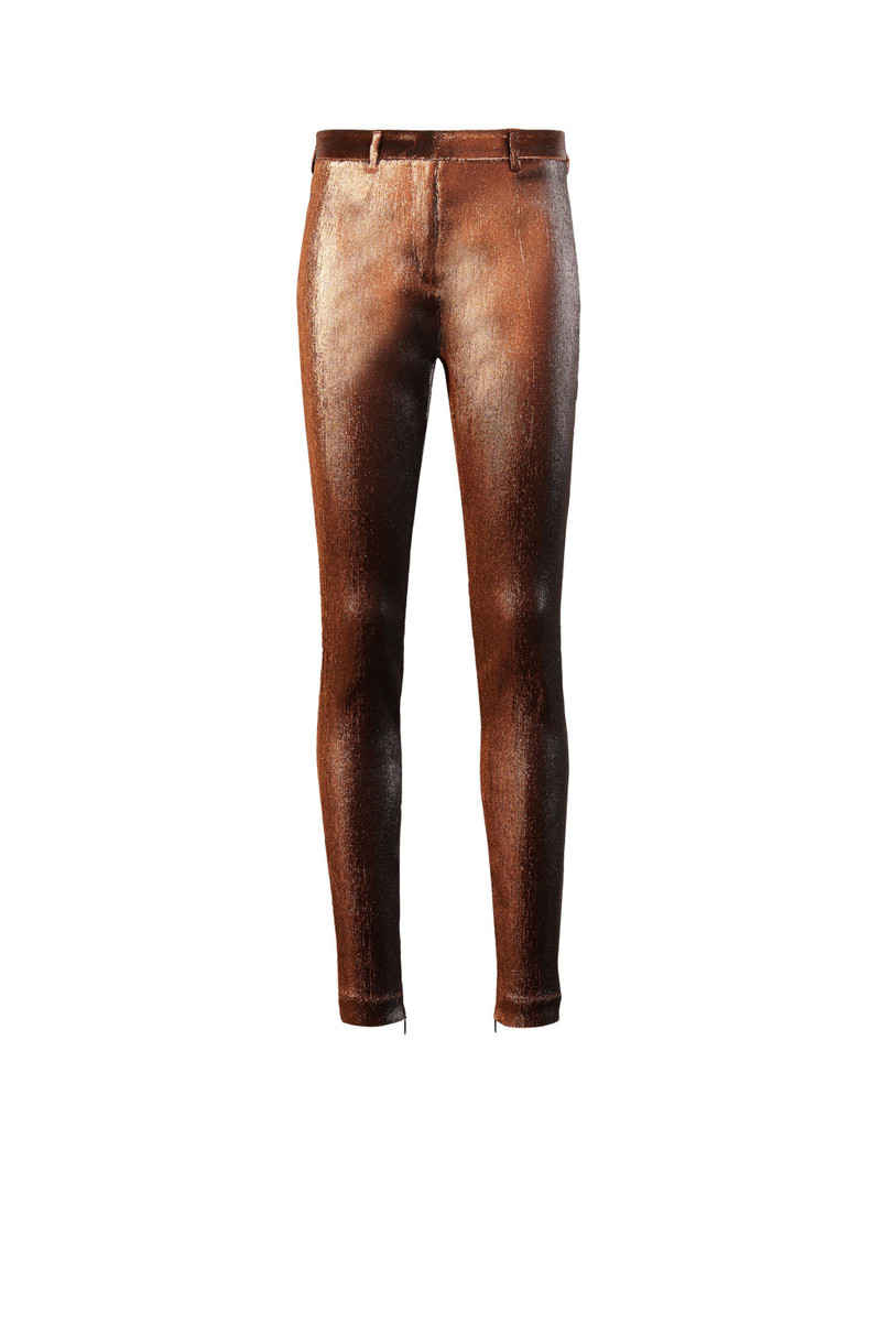 Metallic stretch lurex solid trousers 1