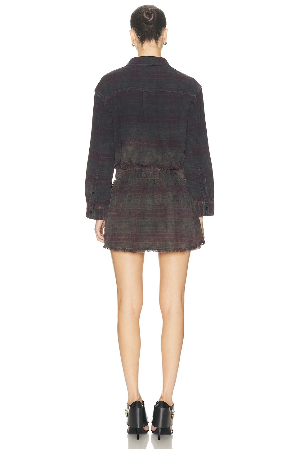 Oversized Shirt Dress Romper - 3
