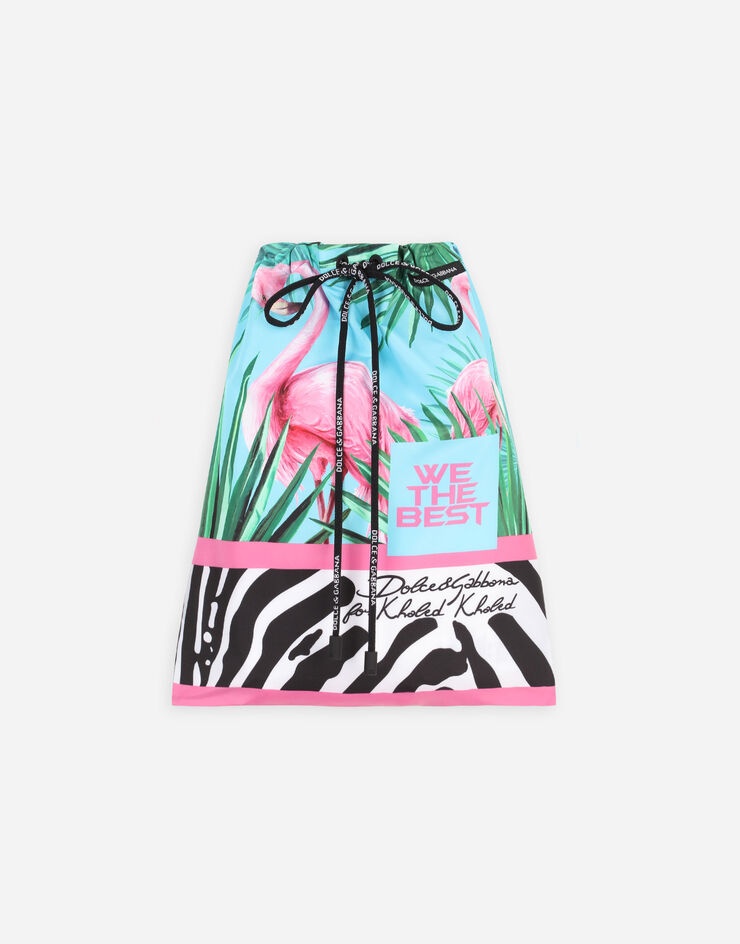 Mid-length swim trunks with flamingo print - 7