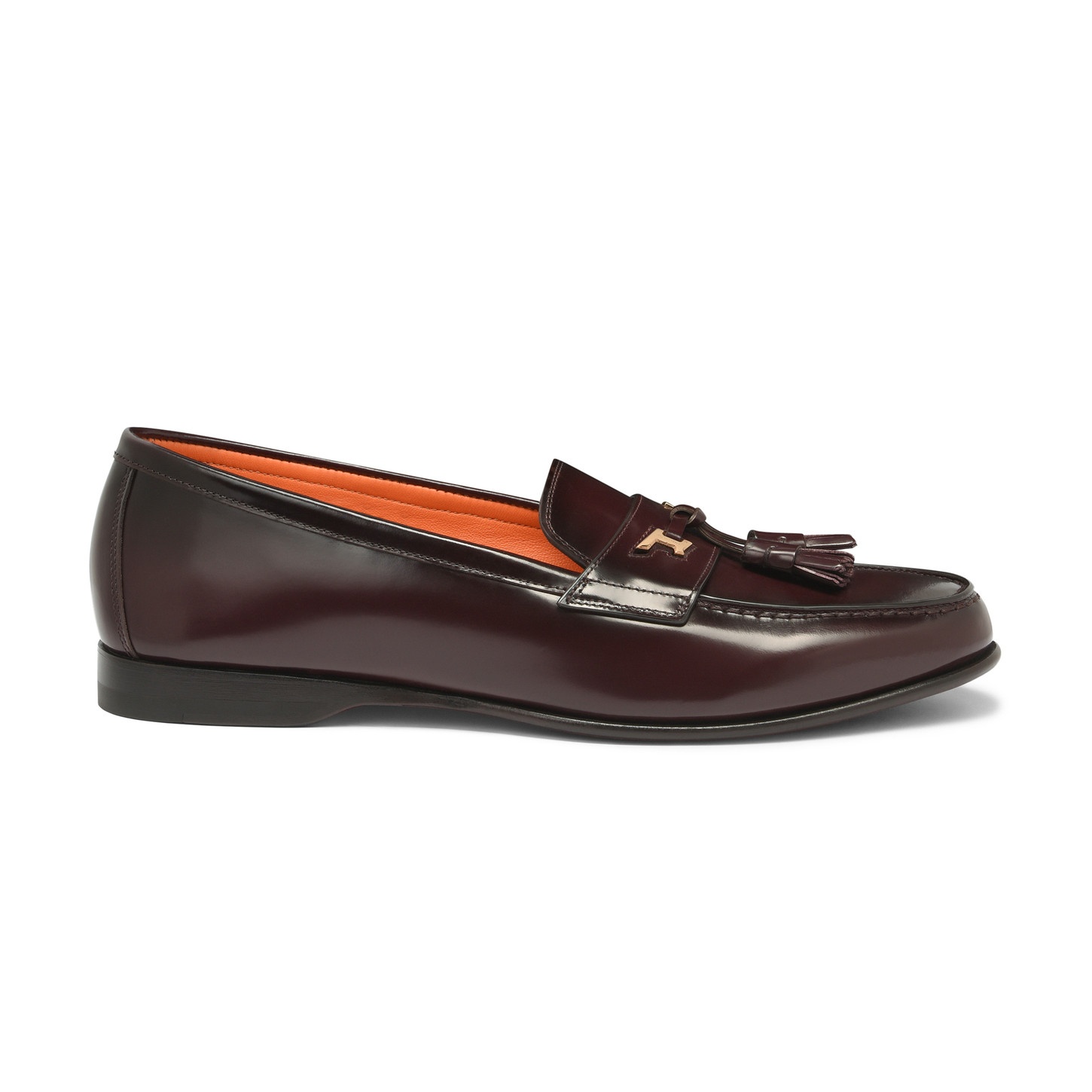 Men's burgundy leather Andrea tassel loafer - 1