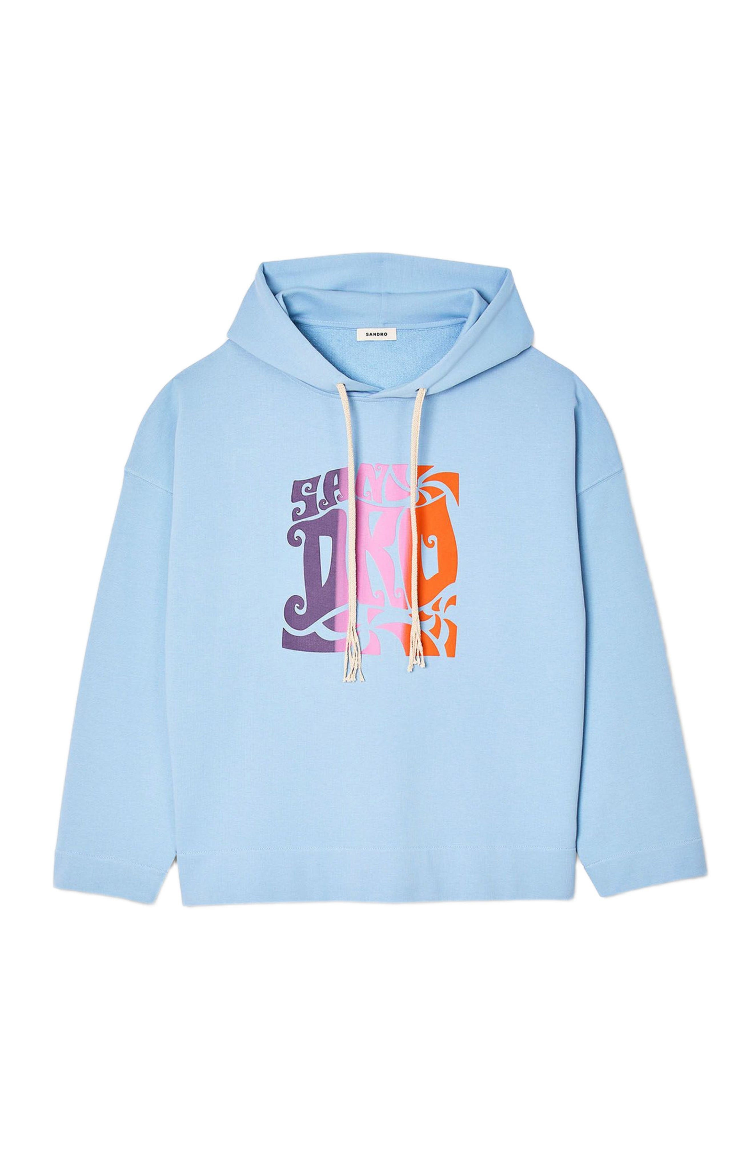 SANDRO Hooded sweatshirt in Blue Sky at Nordstrom - 5