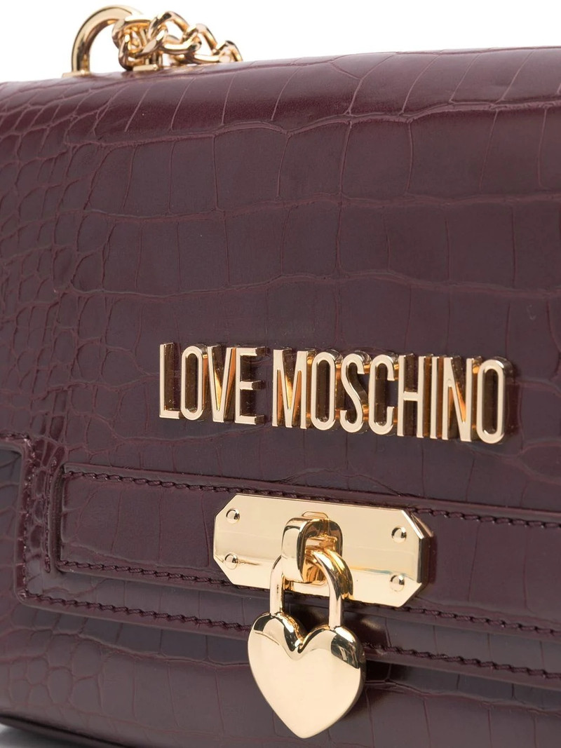 logo crocodile-embossed shoulder bag 4
