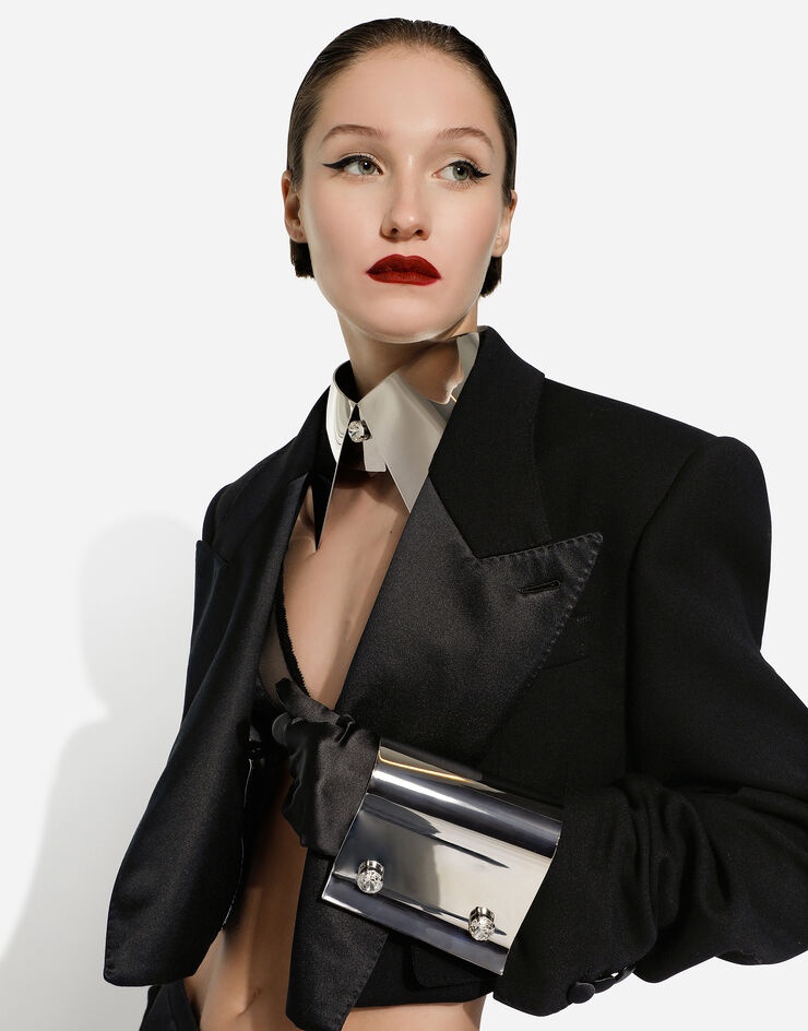 Short double wool tuxedo jacket - 6