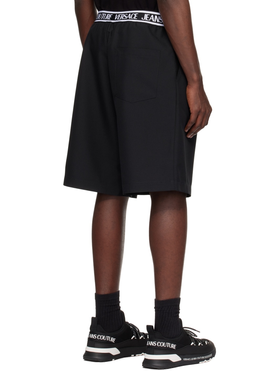 Black Jacquard Shorts - 3