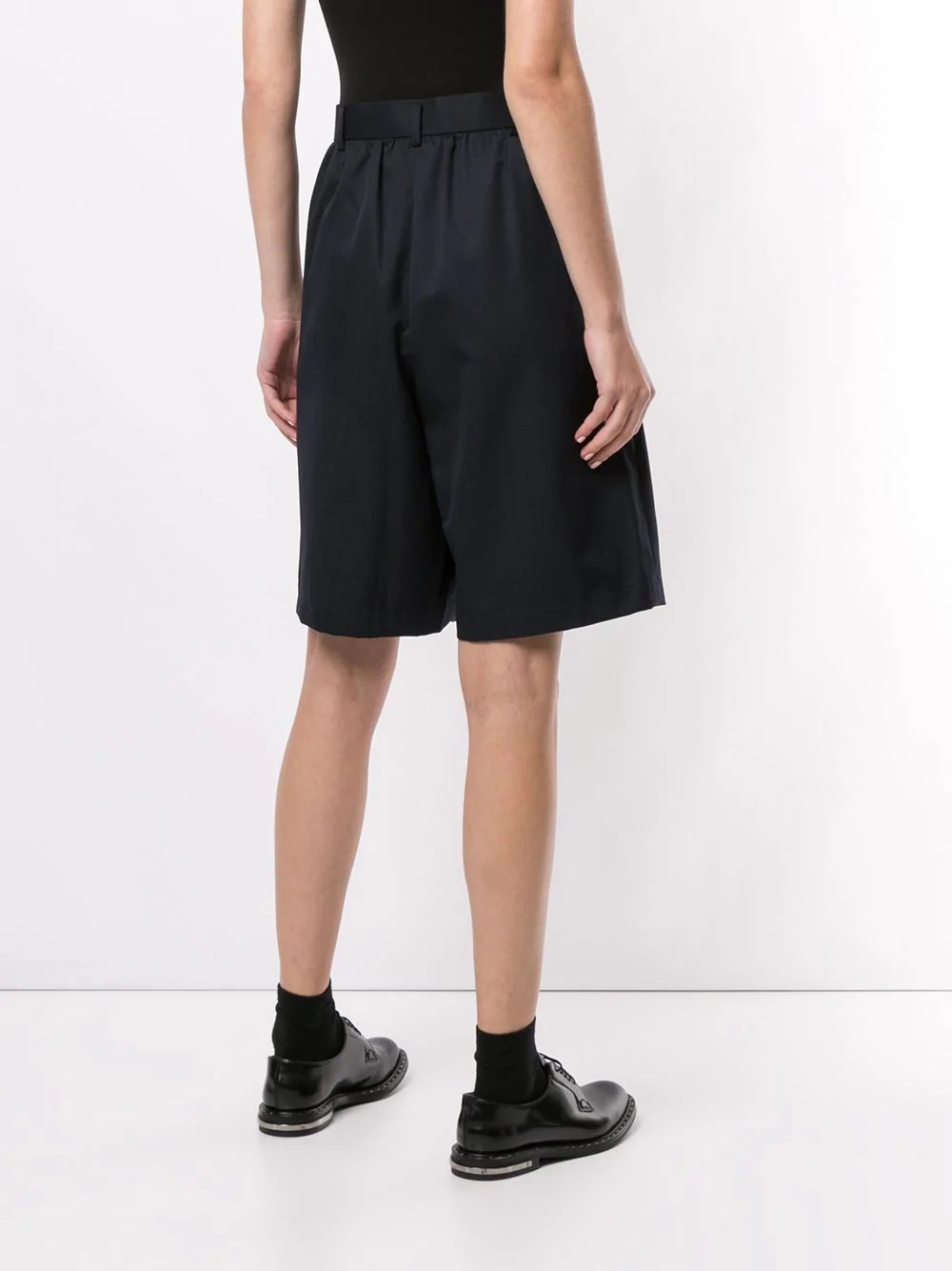 gathered waist knee-length shorts - 4