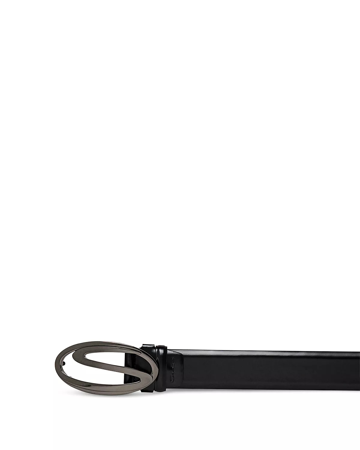 Men's Leather Logo Buckle Belt - 3