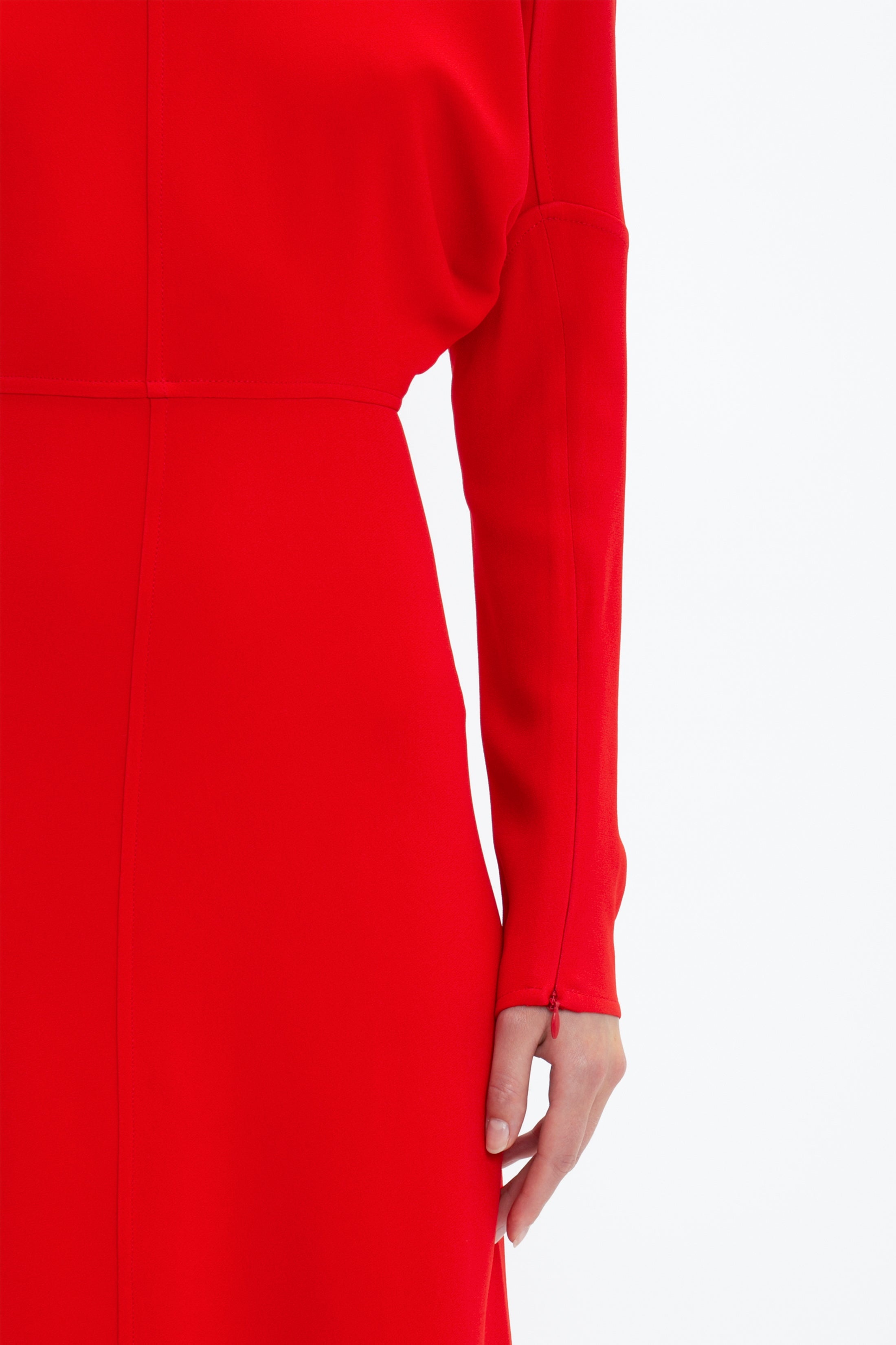 Dolman Midi Dress In Red - 5