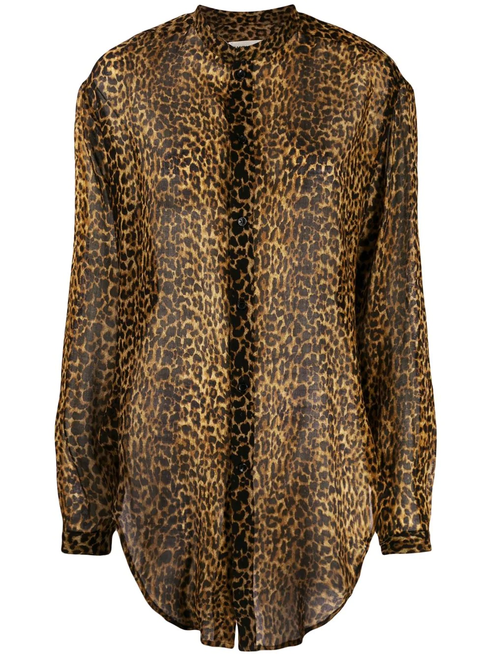 leopard-print wool shirt - 1