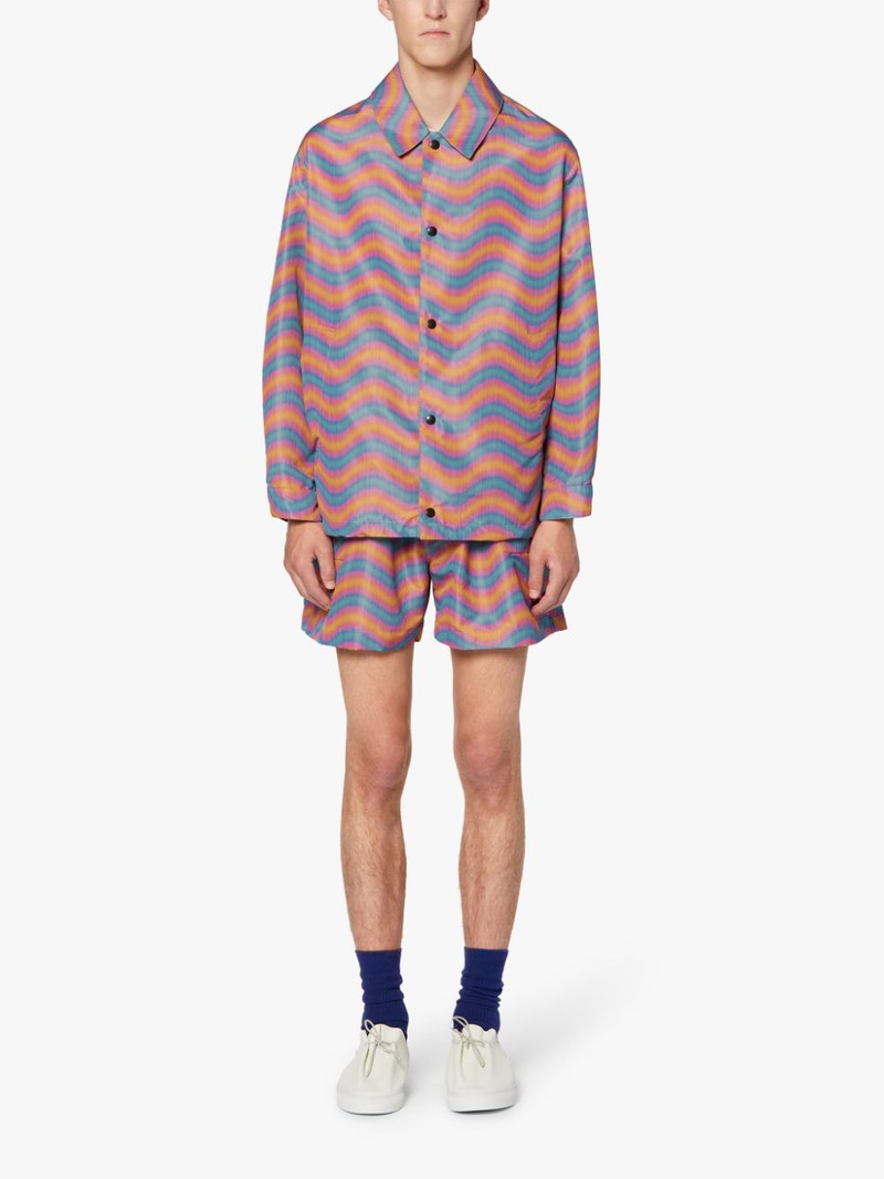 Mackintosh TEEMING PINK & ORANGE WAVE PRINT NYLON COACH JACKET | GMM-216 outlook