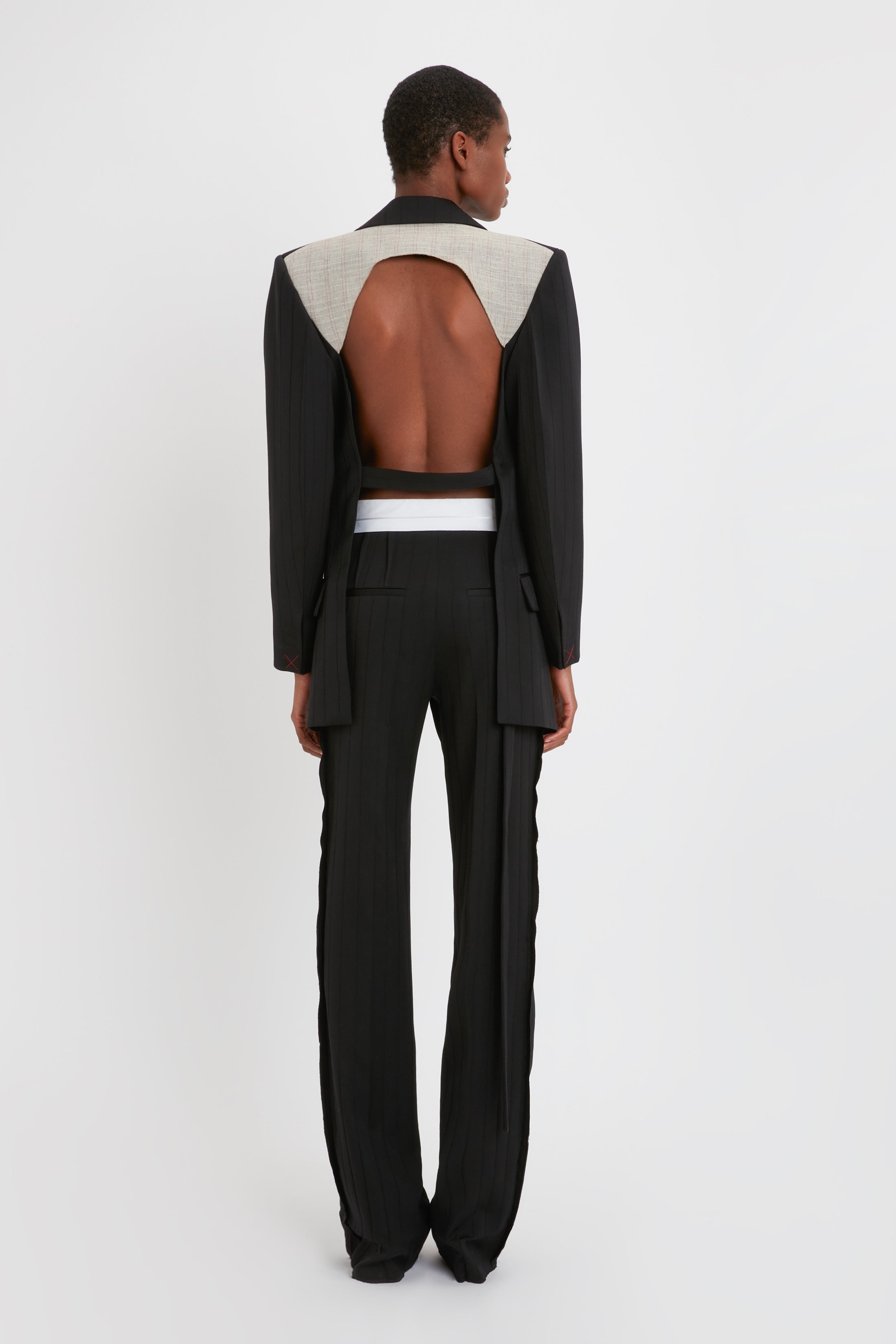 Victoria Beckham Backless Tux Jacket In Black | REVERSIBLE