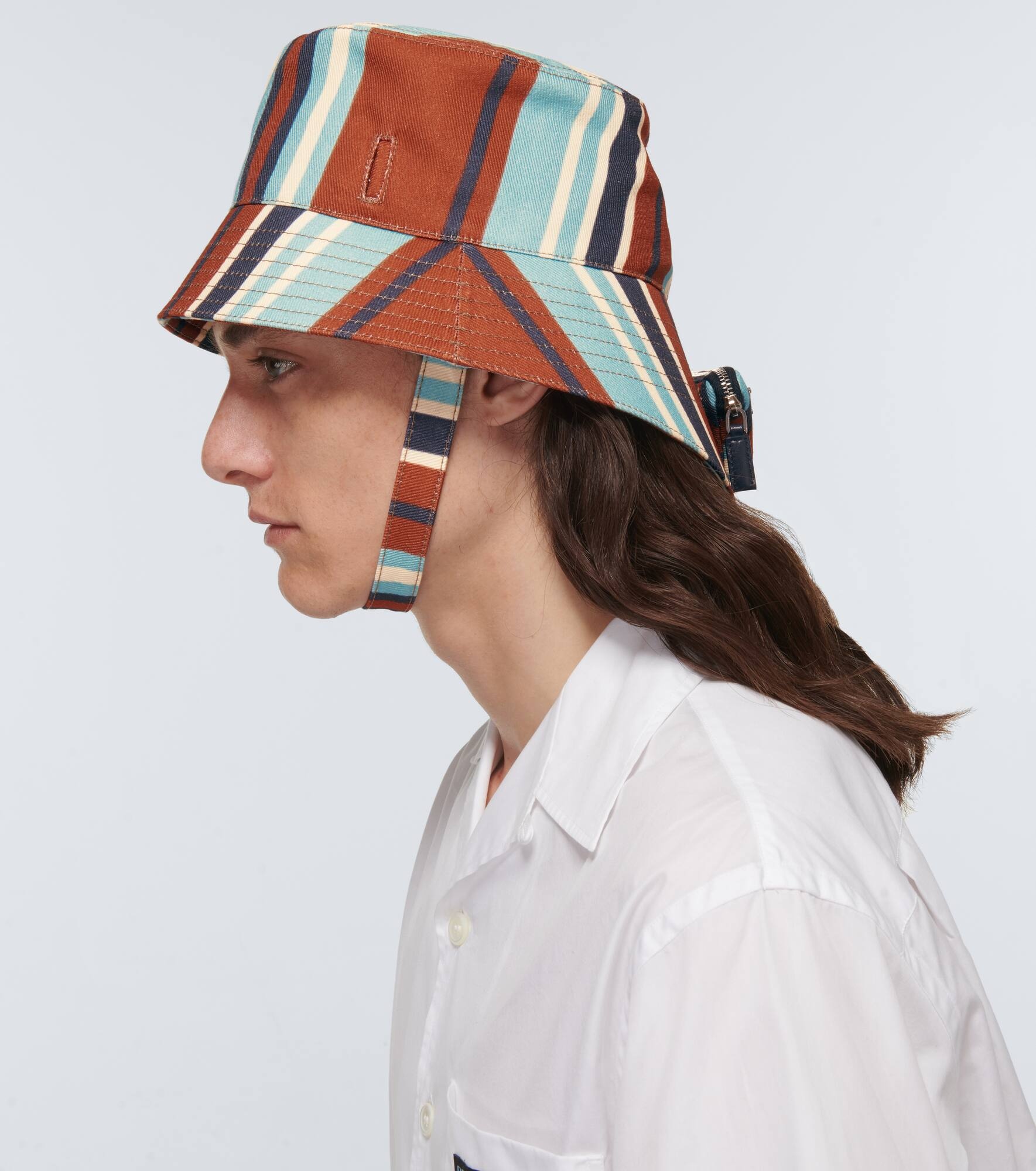 Striped cotton bucket hat - 2