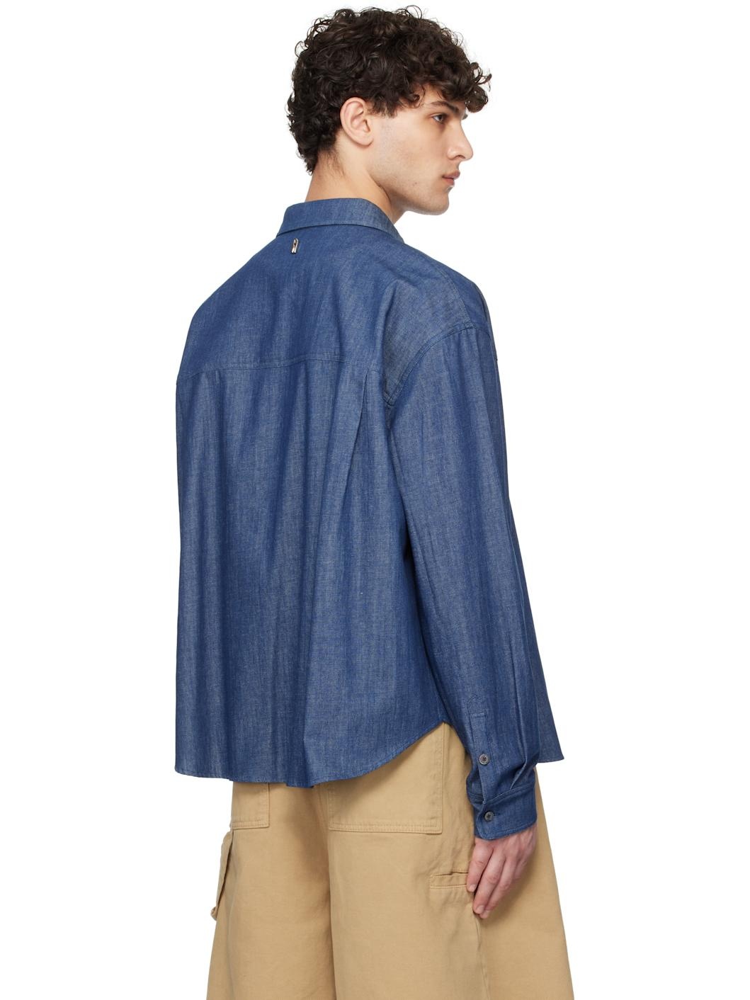 Blue Western Yoke Denim Shirt - 3