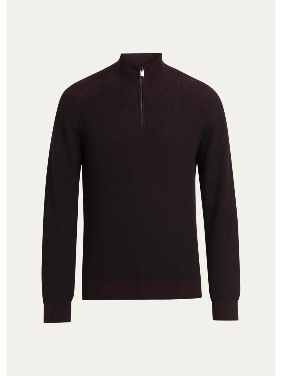 Men's Cashmere Quarter-Zip Sweater - 1