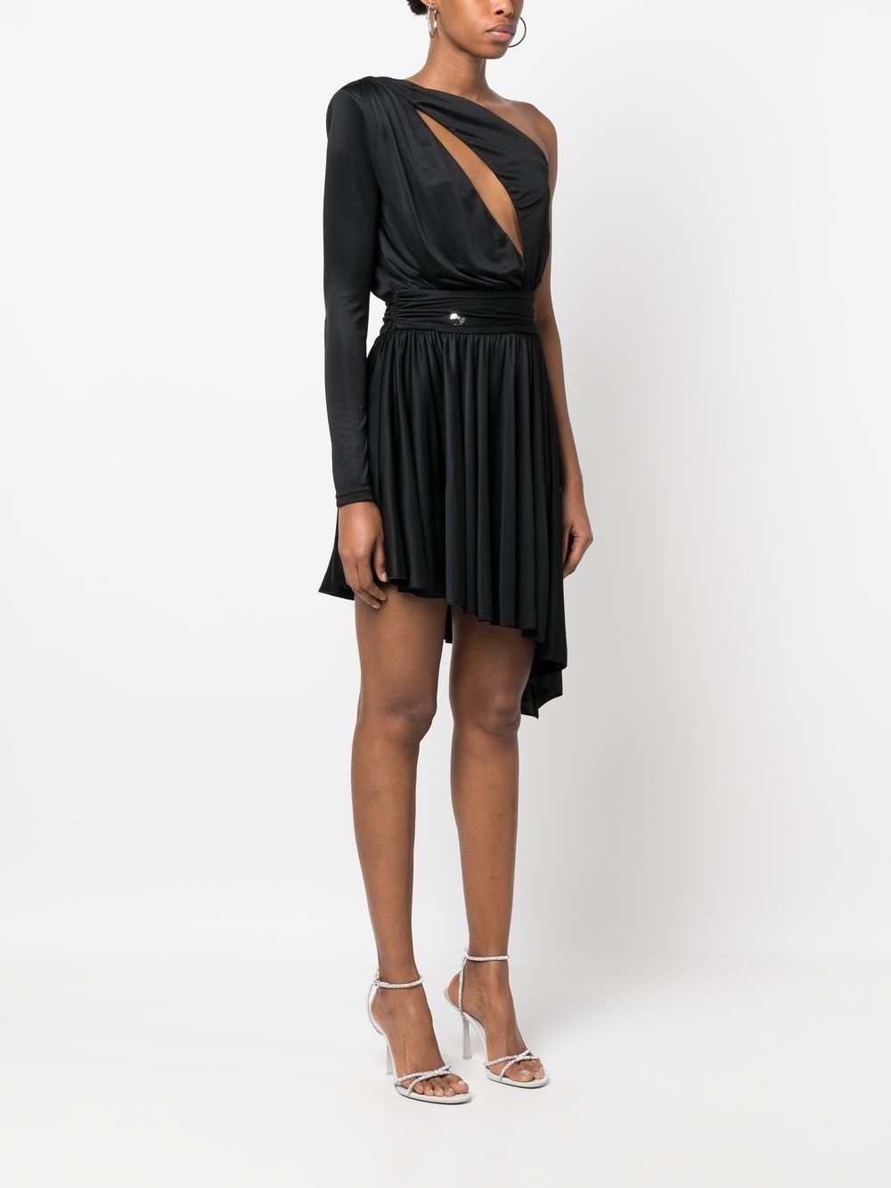 pleated one-shoulder dress - 3