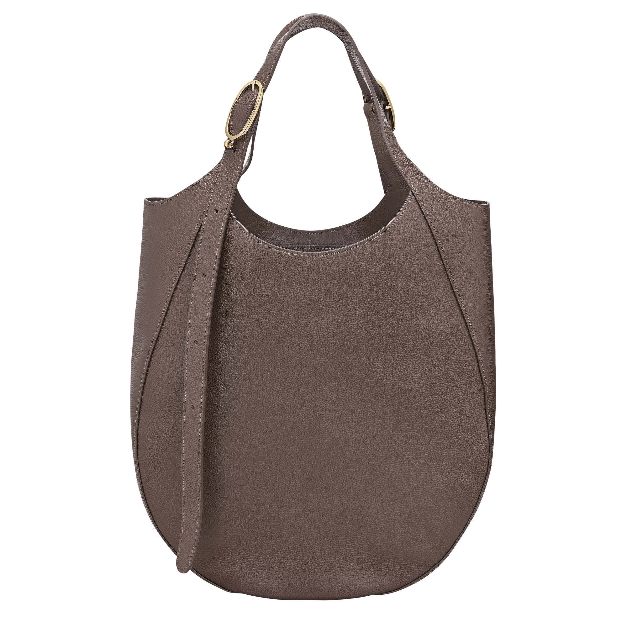 Le Foulonné XL Tote bag Taupe - Leather - 4