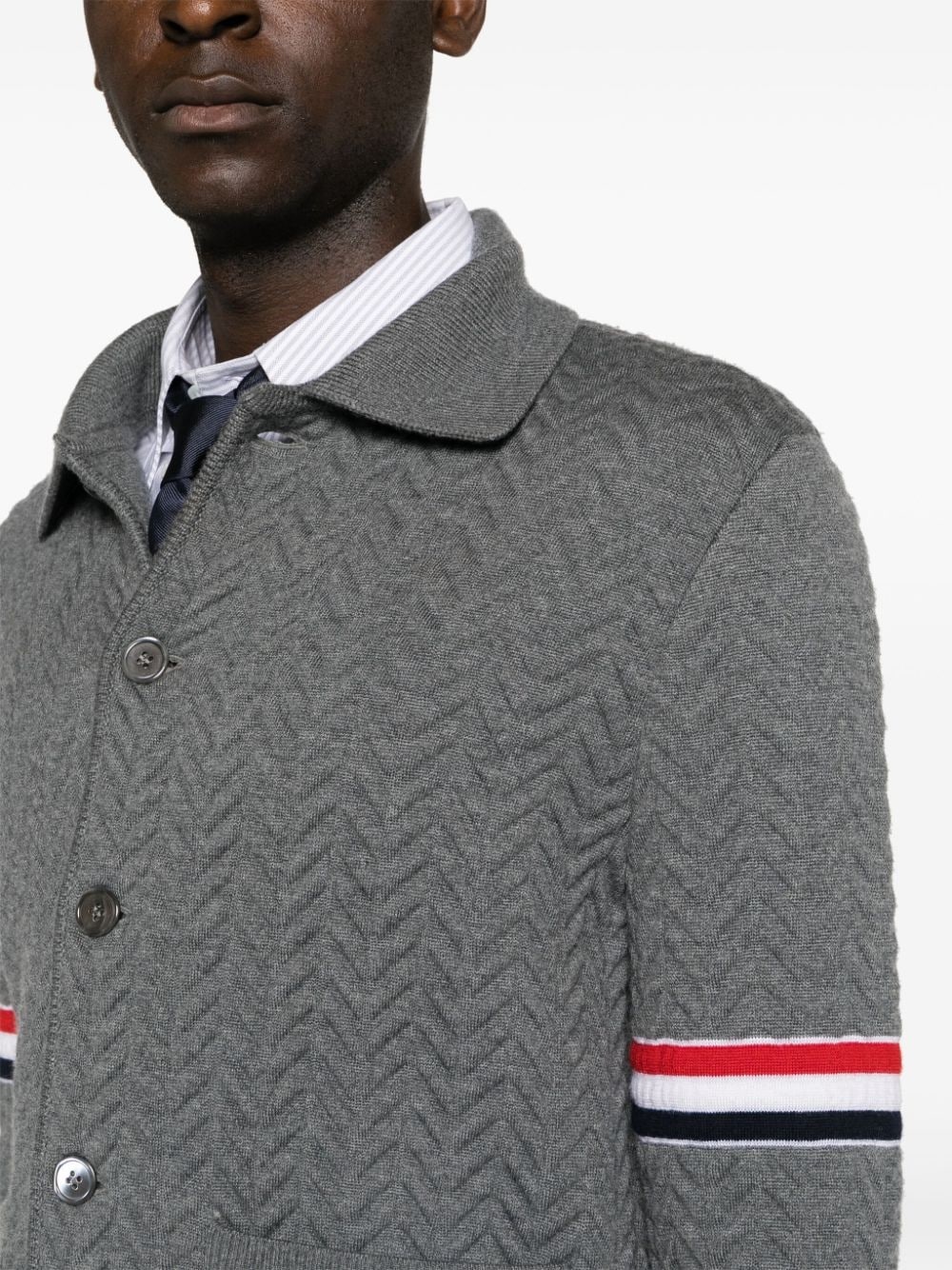 herringbone-quited work jacket - 5