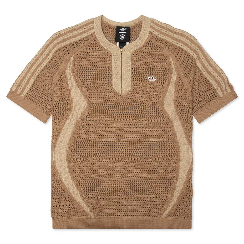 ADIDAS ORIGINALS X CLOT BY EDISON CHEN KNIT JERSEY - CARDBOARD - 1
