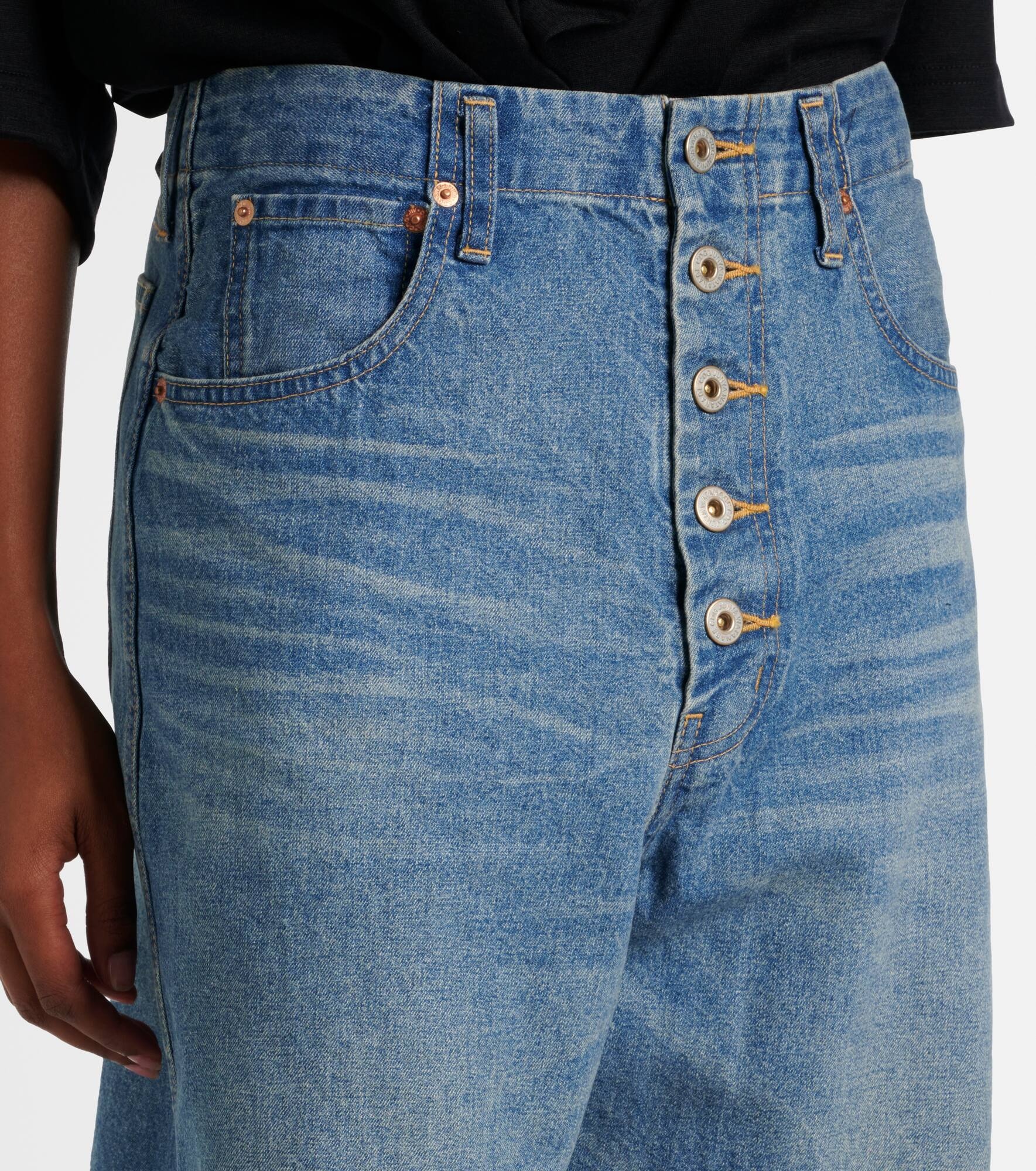 Cutout wide-leg jeans - 4