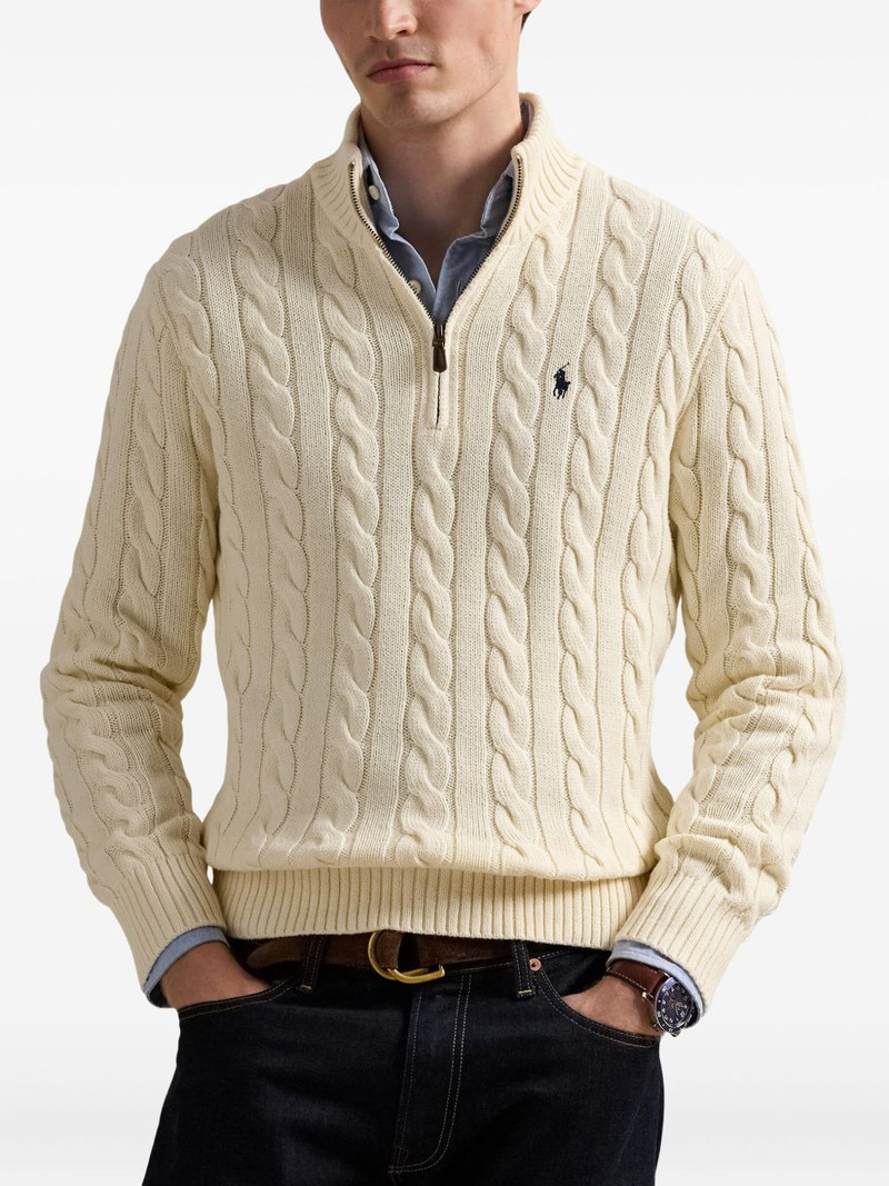 cable-knit quarter-zip sweater 3