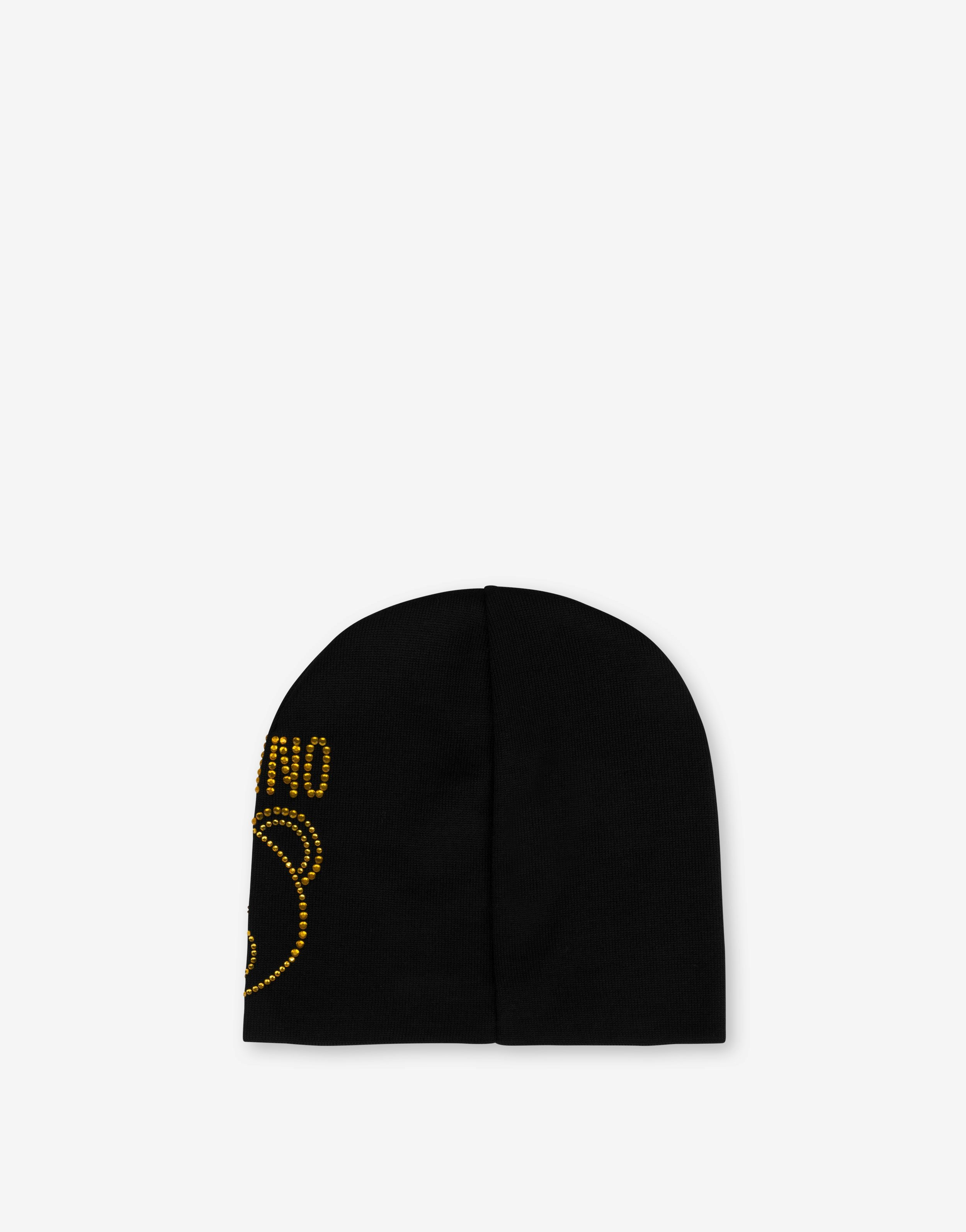 KNIT HAT RHINESTONE TEDDY BEAR - 2