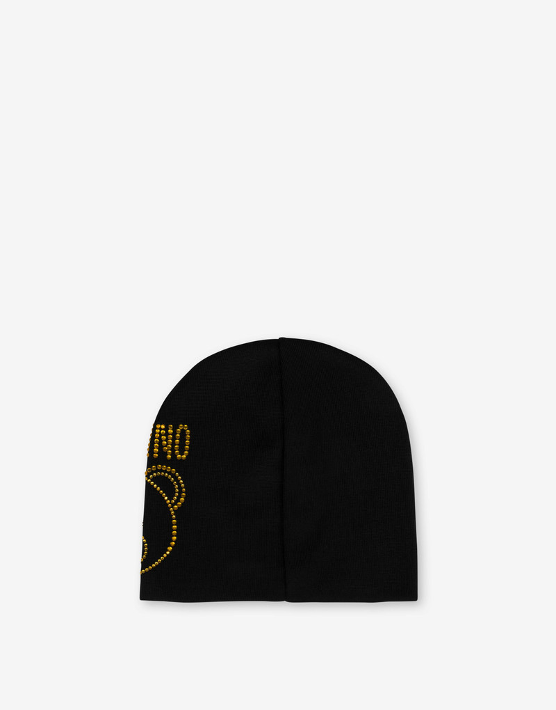 Moschino KNIT HAT RHINESTONE TEDDY BEAR outlook