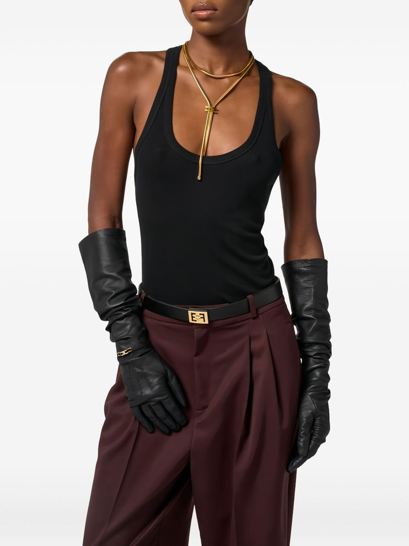 ELISABETTA FRANCHI logo-plaque nappa-leather gloves outlook