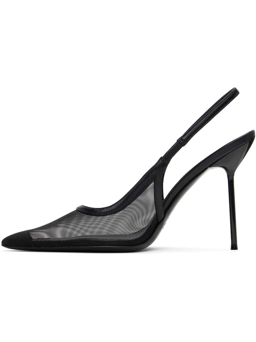 Black Lidia Slingback Heels - 3