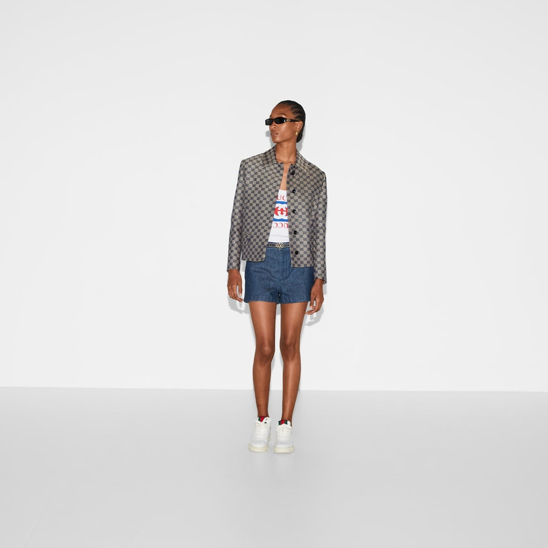 GUCCI GG linen blend canvas jacket outlook