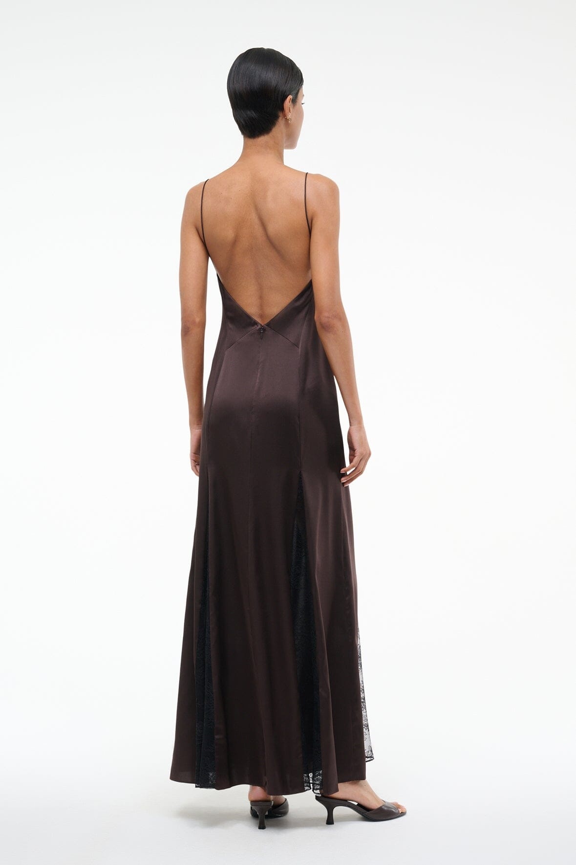 STAUD TRINITY SILK DRESS EARTH - 6